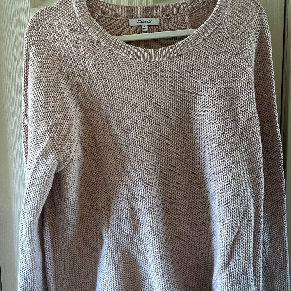 Madewell pink split back sweater